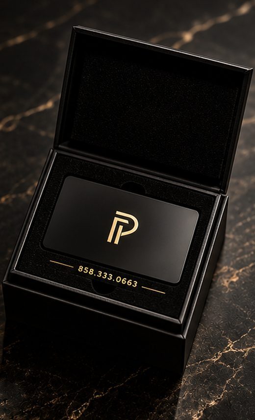 Titanium Privé membership card in its case